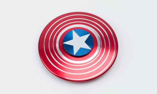 metal fidget spinner based on Marvels Captain America shield